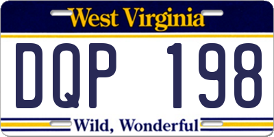 WV license plate DQP198