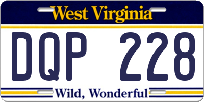 WV license plate DQP228