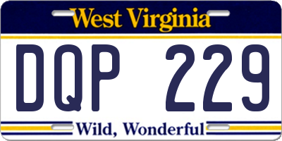 WV license plate DQP229