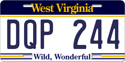 WV license plate DQP244