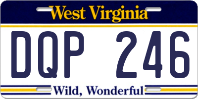 WV license plate DQP246