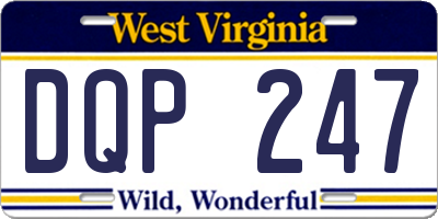 WV license plate DQP247