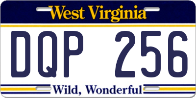 WV license plate DQP256