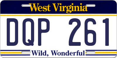 WV license plate DQP261