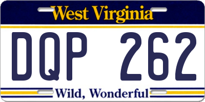 WV license plate DQP262