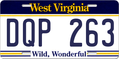WV license plate DQP263