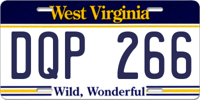 WV license plate DQP266
