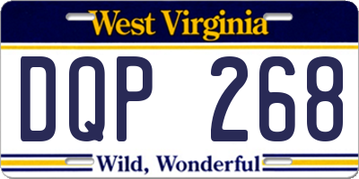 WV license plate DQP268