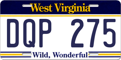 WV license plate DQP275