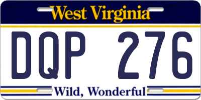 WV license plate DQP276