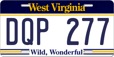 WV license plate DQP277