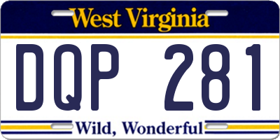 WV license plate DQP281