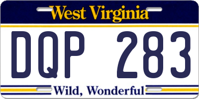 WV license plate DQP283