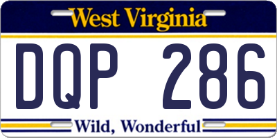 WV license plate DQP286