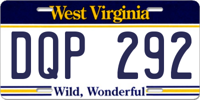 WV license plate DQP292