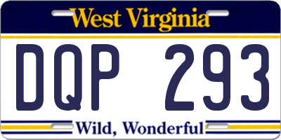 WV license plate DQP293