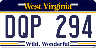 WV license plate DQP294