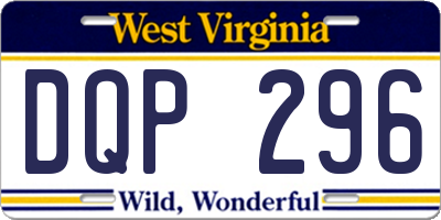 WV license plate DQP296
