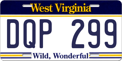 WV license plate DQP299