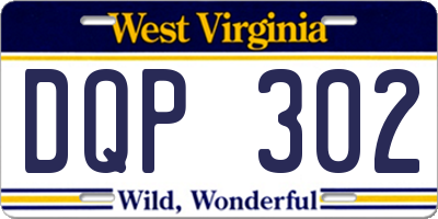 WV license plate DQP302
