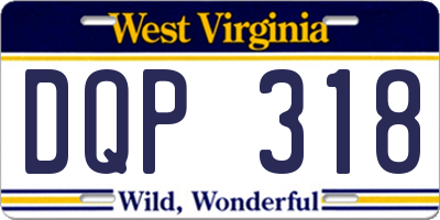 WV license plate DQP318