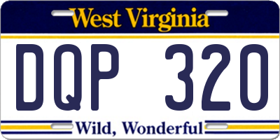 WV license plate DQP320