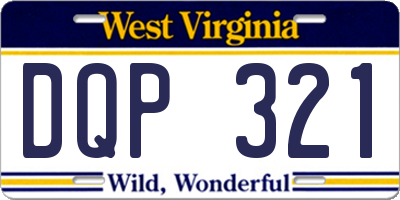 WV license plate DQP321