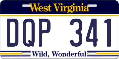 WV license plate DQP341