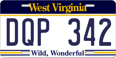 WV license plate DQP342