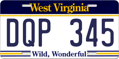 WV license plate DQP345