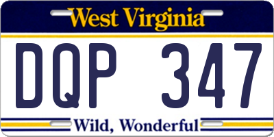 WV license plate DQP347