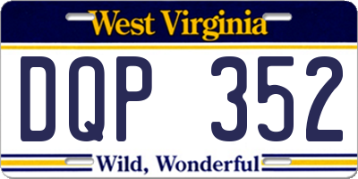 WV license plate DQP352