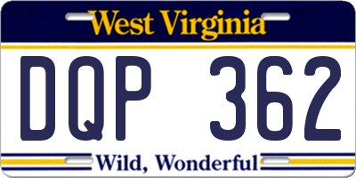 WV license plate DQP362