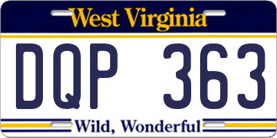 WV license plate DQP363