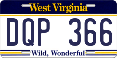 WV license plate DQP366