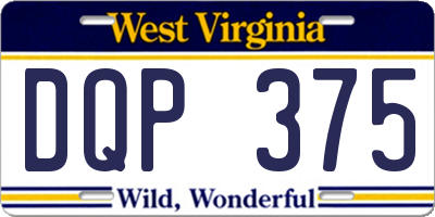 WV license plate DQP375