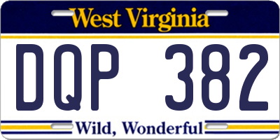 WV license plate DQP382