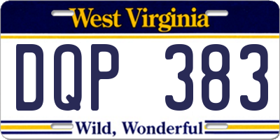 WV license plate DQP383