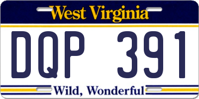 WV license plate DQP391
