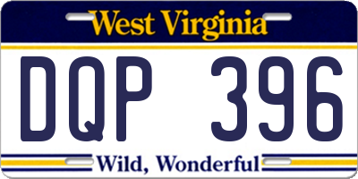 WV license plate DQP396