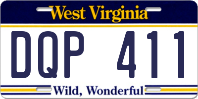 WV license plate DQP411