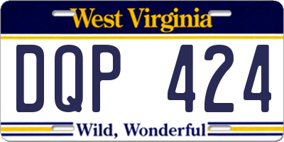 WV license plate DQP424