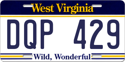 WV license plate DQP429