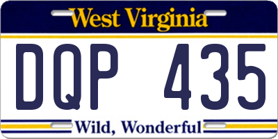 WV license plate DQP435