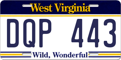 WV license plate DQP443