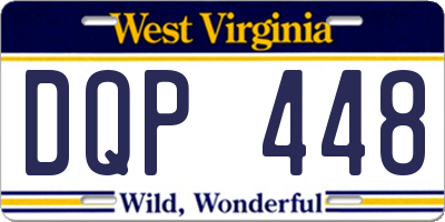 WV license plate DQP448