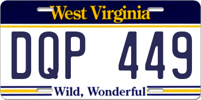 WV license plate DQP449