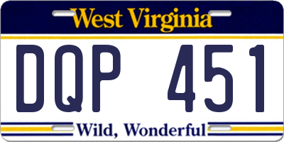 WV license plate DQP451