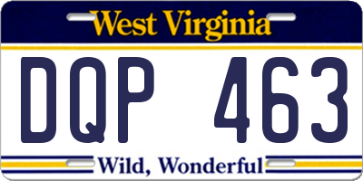 WV license plate DQP463