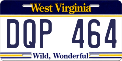 WV license plate DQP464